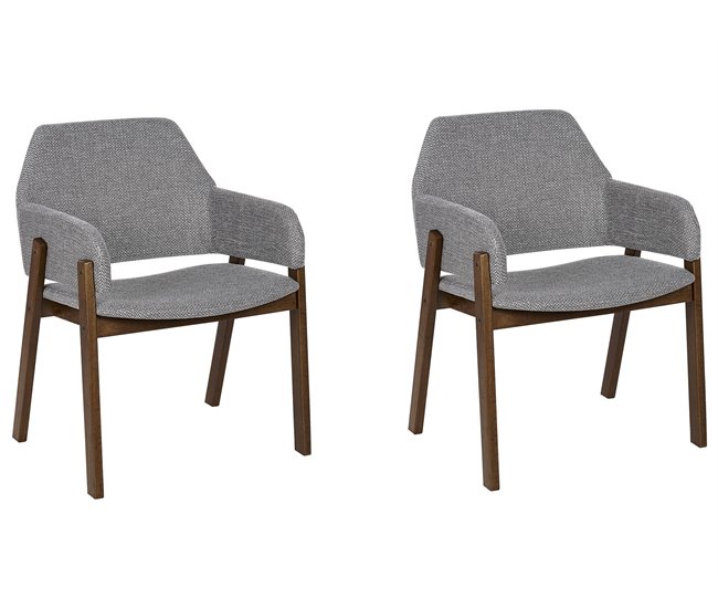 Beliani Silla de comedor ALBION Gris Claro