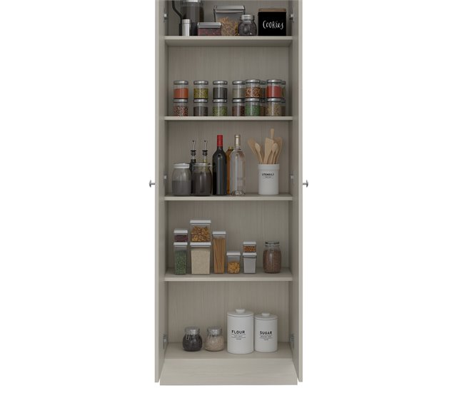 Armario Multifuncional Z, con dos puertas y estantes internos Beige