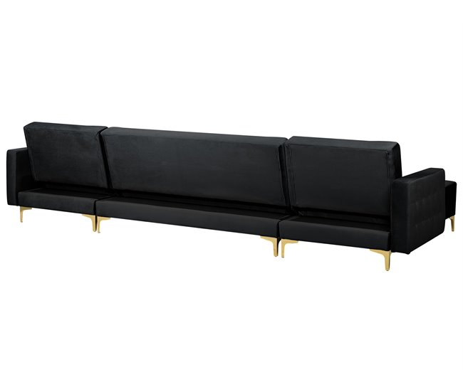 Beliani Sofá cama Terciopelo ABERDEEN Negro