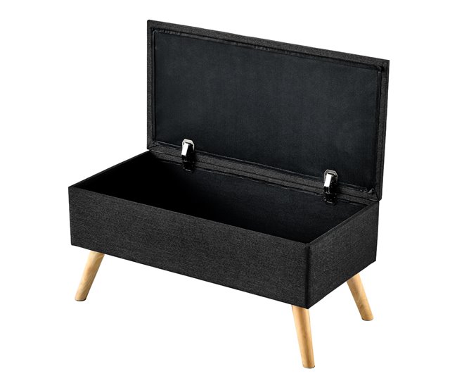 Banco Salford tapizado con almacenaje Salford 79x39 Negro