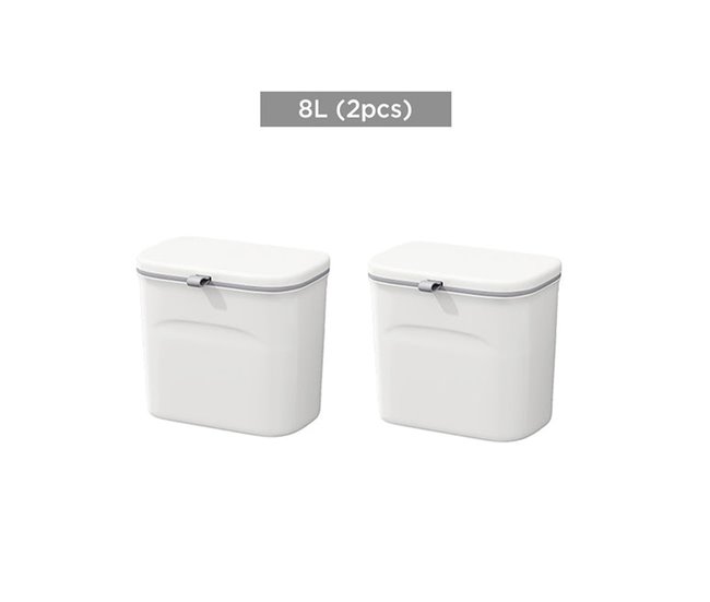 Pack de 2 papeleras recogedores  multifuncionales Blanco