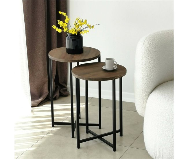 Mesa de centro de madeira 35x35 Negro
