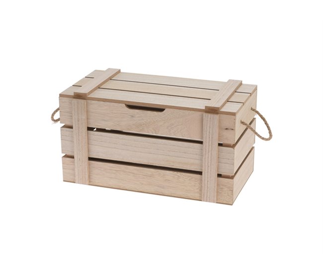 Caja deco KRISTIN madera natural Marron