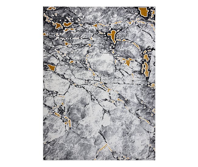 Alfombra GLOSS moderno 528A 58 Mármol Roca elegante glamour 80x150 Gris