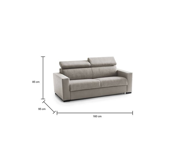 Sofá Cama de 2 plazas Daame Gris Claro