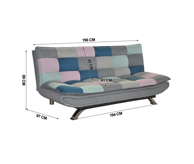 Sofá cama MARIE   3 plazas estampado Estampado