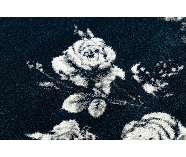 Alfombra GNAB Flores rosas 140x200 Azul Marino