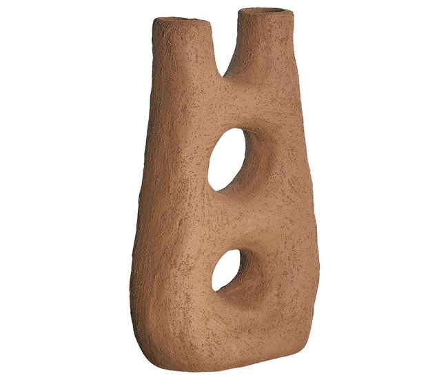 Conforama Gres Jarrón para flores 27 cm Marrón UARU