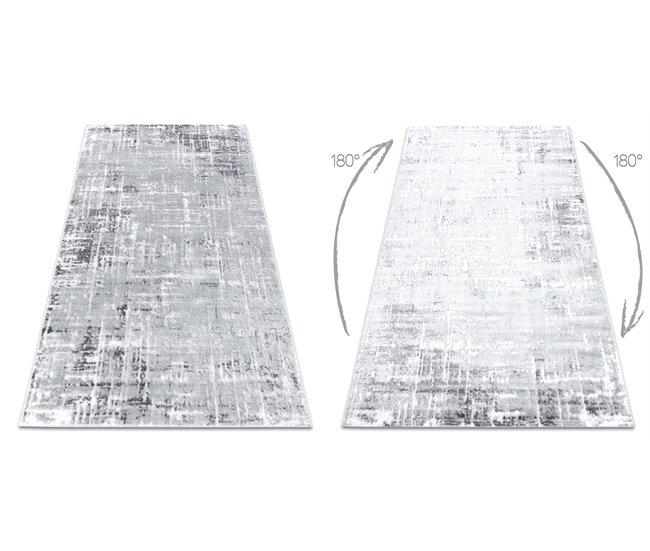 Alfombra MEFE moderna 8722 Líneas vintage Structural dos nivel 80x150 Gris
