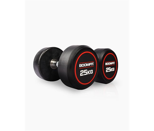 Mancuernas Redondas 25Kg (Pareja) - BOOMFIT Negro