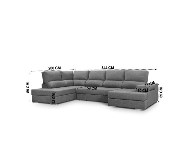 Rinconera con cama BARI Antracita