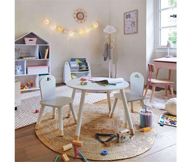 Mesa Infantil Douceur Melamina con Silla a Juego Blanco/ Madera