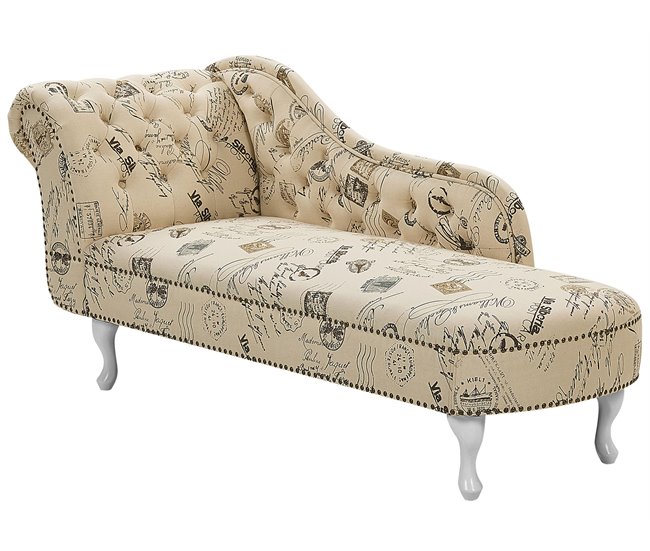 Beliani Chaise longue izquierdo Poliéster NIMES Beige