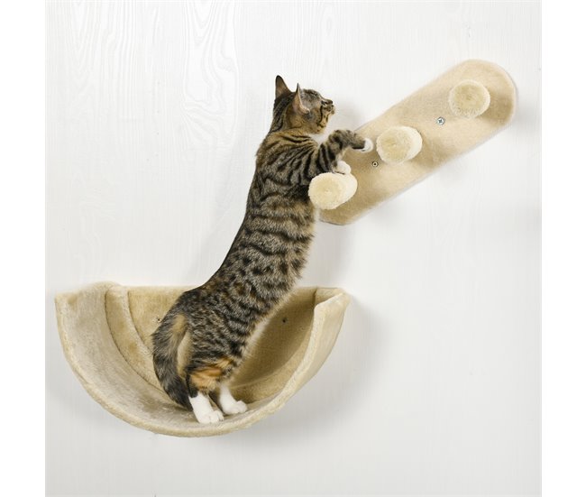 Estantes para Gatos Aglomerado de Madera, Felpa, Sisal PawHut Crudo