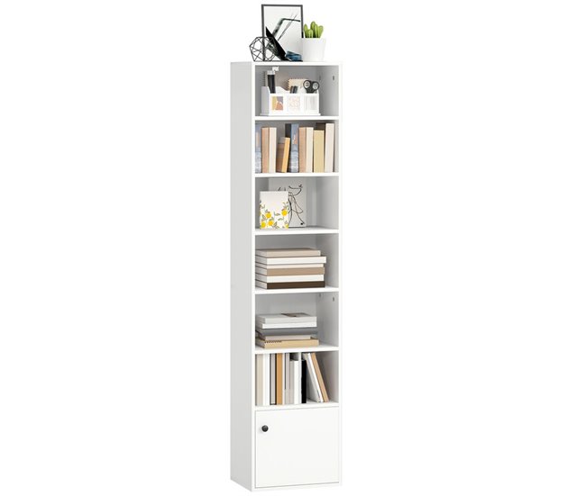 Estantería para Libros Melamina de Madera, MDF HOMCOM Blanco