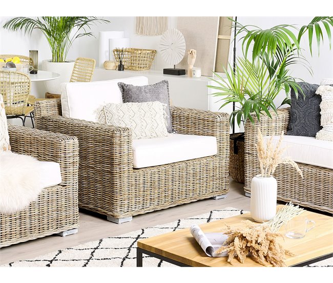 Beliani Conjunto de jardín Ratán ARDEA Natural