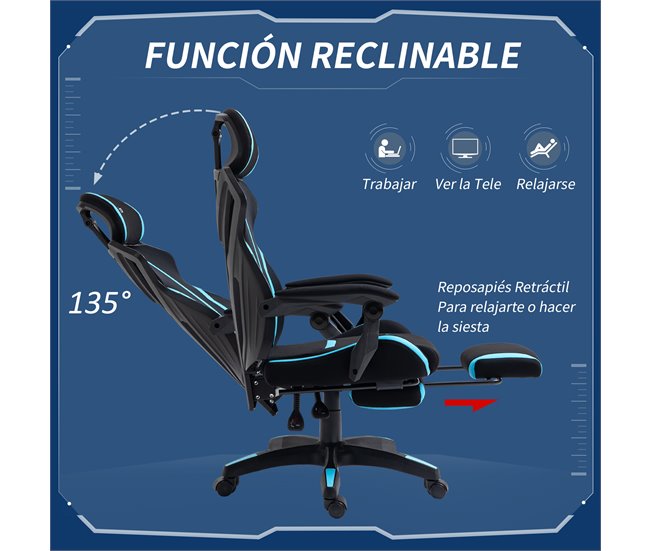 Silla de Oficina Espuma, Nylon, PP, Poliéster y PU Vinsetto Azul