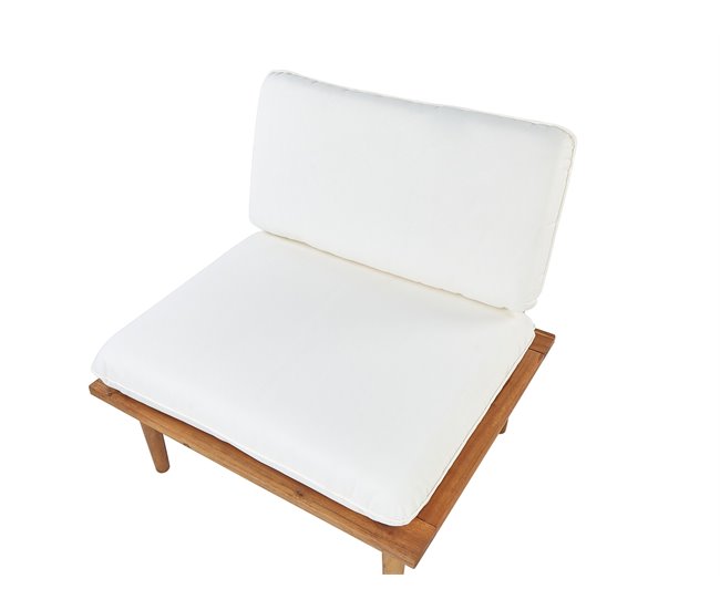 Beliani Conjunto de jardín Madera de acacia Crema
