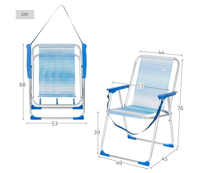 Aktive Silla de playa plegable Azul