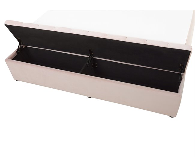 Beliani Cama con banco de almacenaje Terciopelo NOYERS 210x247 Gris