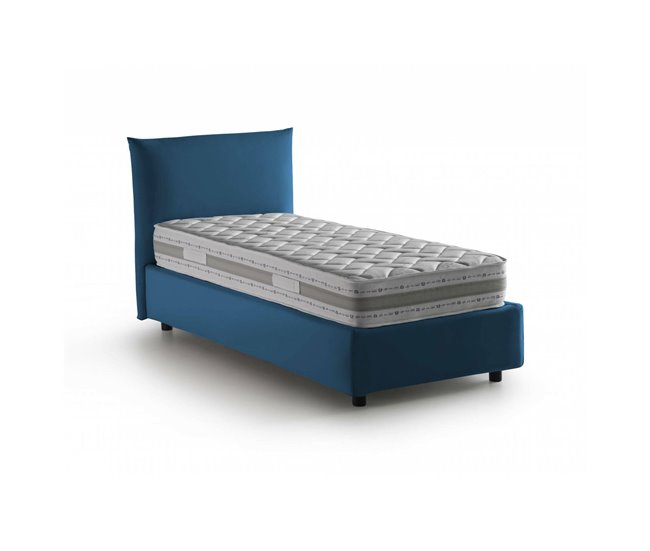 Cama individual en tela Azul Marino