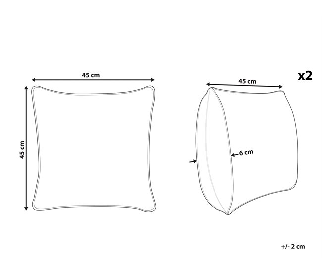 Beliani Cojín decorativo FATSIA Gris Oscuro