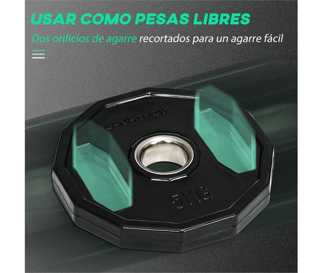 Discos de Pesas Metal, Caucho SPORTNOW, deportes y ocio - pesas Negro/ Gris