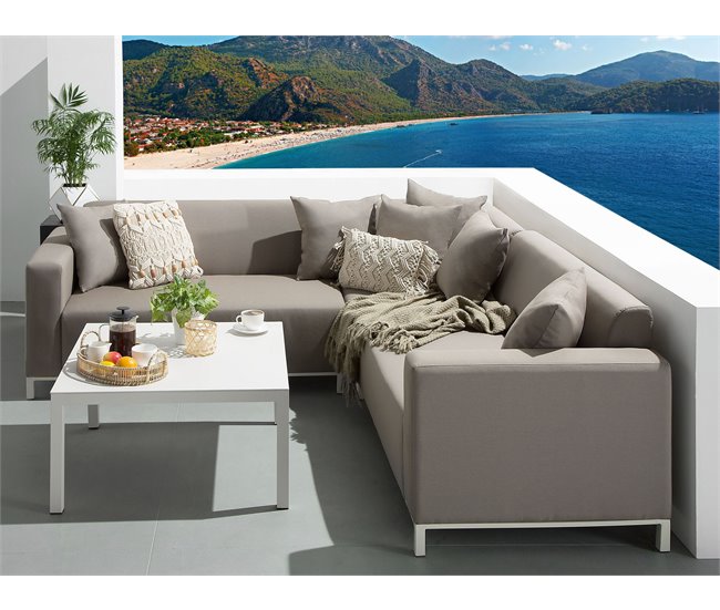 Beliani Conjunto de jardín BELIZE Gris Oscuro