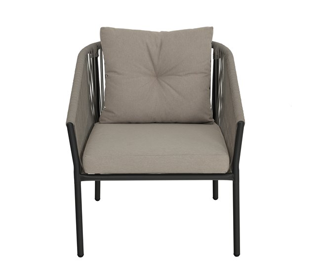 Set jardín MIKA sofá 2 plazas, 2 sillones y mesa de centro Beige