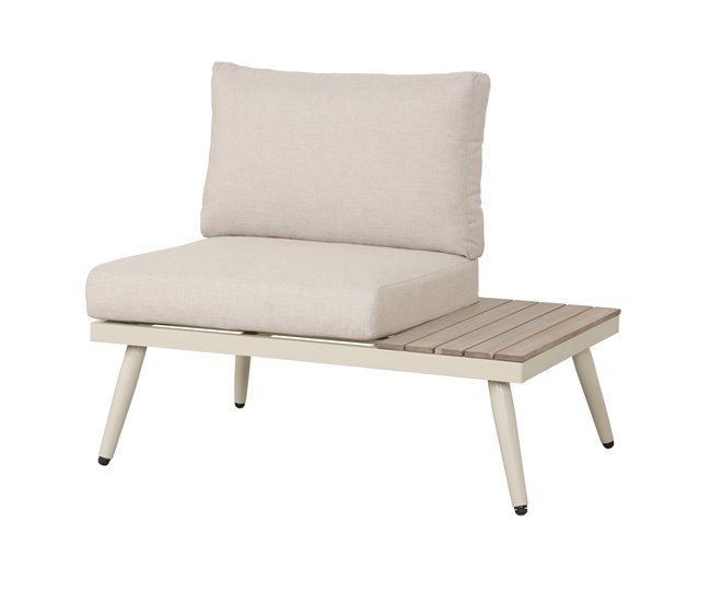 Set de jardín BIARRITZ con sofá y mesa de centro color blanco Blanco/ Madera