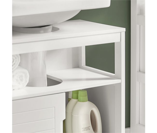 Mueble para Debajo del Lavabo FRG128-II-W SoBuy Blanco