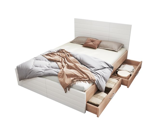 Camas de matrimonio 145x207 Blanco