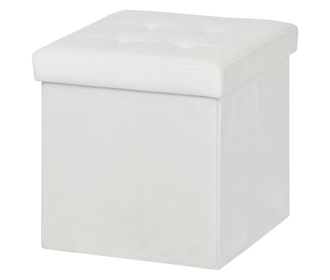 Puff OTTOMAN plegable 38x38cm Blanco