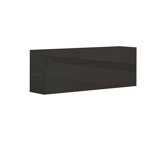 Aparador com efeito madeira 170 Negro