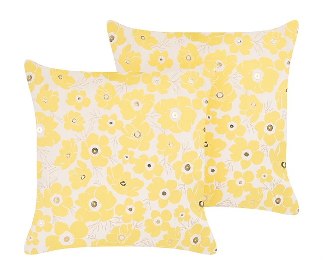 Beliani Cojín decorativo TRITELEIA 45x45 Amarillo