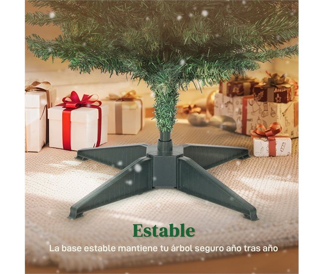 Árbol de Navidad Plástico, Metal HOMCOM, hogar - decoración Verde