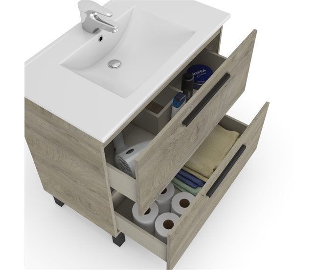 ARKITMOBEL Air Mueble 80 2C y Espejo Madera