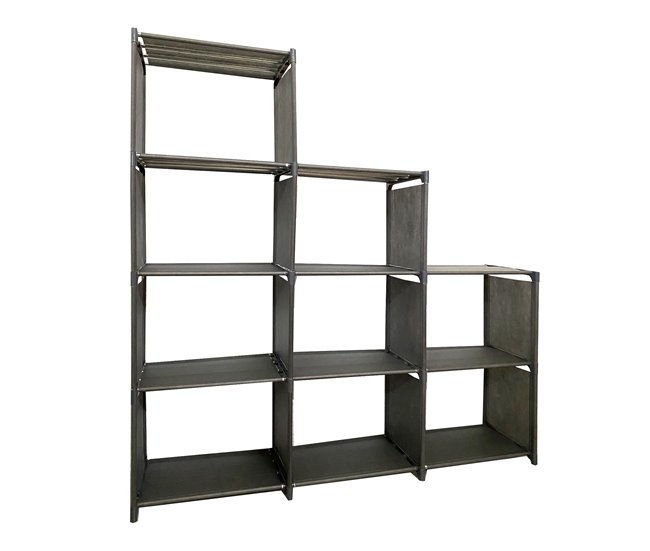 Estanteria Ordenacion 2|3|4 Pisos 12 Huecos PVC & Tela Nyana Home 125 Negro