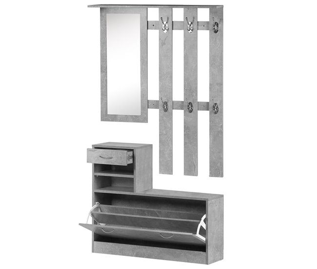 Conjunto Muebles de Entrada Tablero de partículas HOMCOM 90 Gris