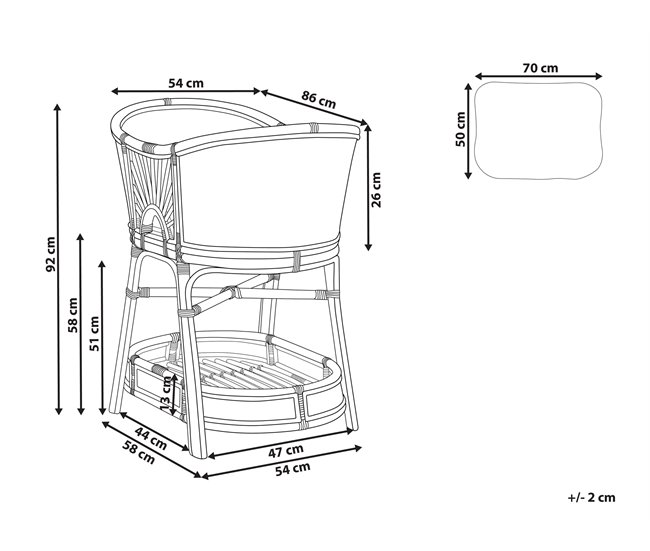 Beliani Moisés Ratán LAGRASSE Natural