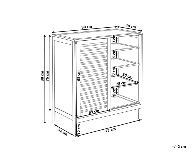 Beliani Zapatero MIDWOOD Madera Clara