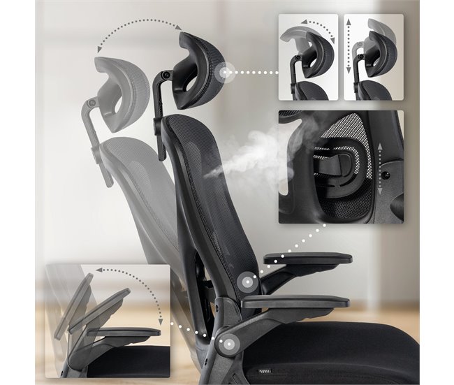 Silla de oficina - Roseburg - Tela Negro
