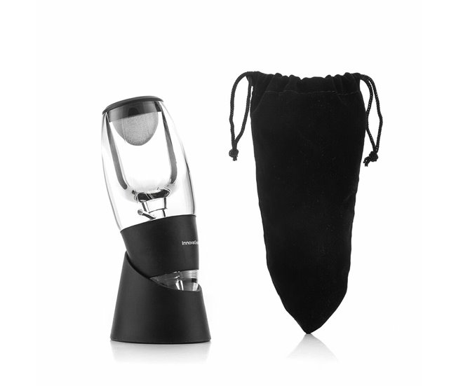 Aireador de Vino con Filtro, Soporte y Funda Transparente