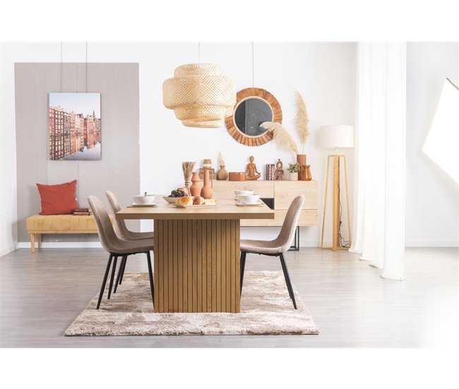 Mesa de comedor fija color roble GENÈVE Roble