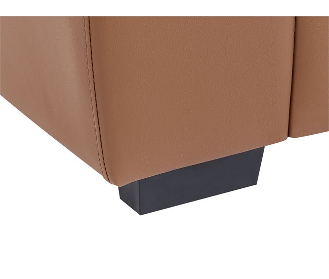 Beliani Sofá de 2 plazas Piel sintética VOGAR Dorado