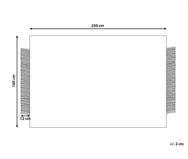 Beliani De pelo corto ATLANTI 160x230 Blanco/ Beige
