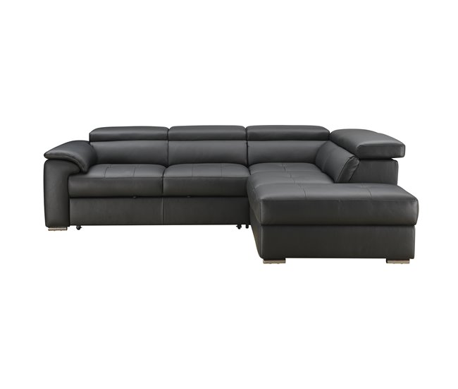 Rinconera con cama piel MAYA Negro