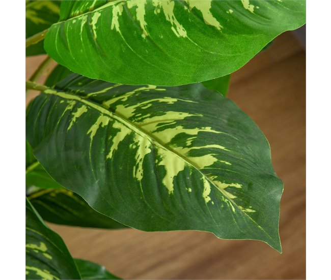 Planta Artificial PEVA, PE, Acero, Cemento HOMCOM Verde