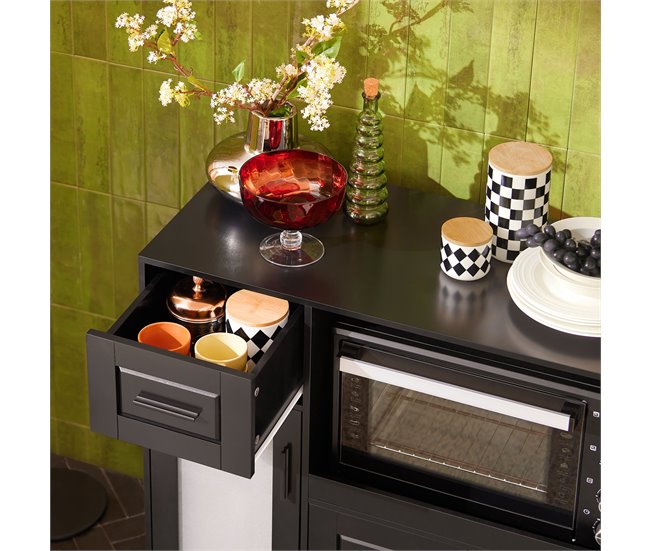 Aparador de Cocina para Microondas con Ruedas SoBuy FSB78-W 40 Negro