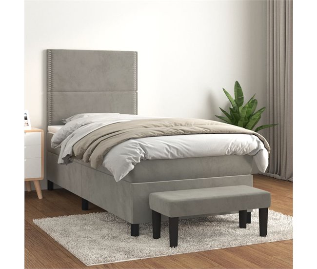 Cama box spring 100x200 Azul